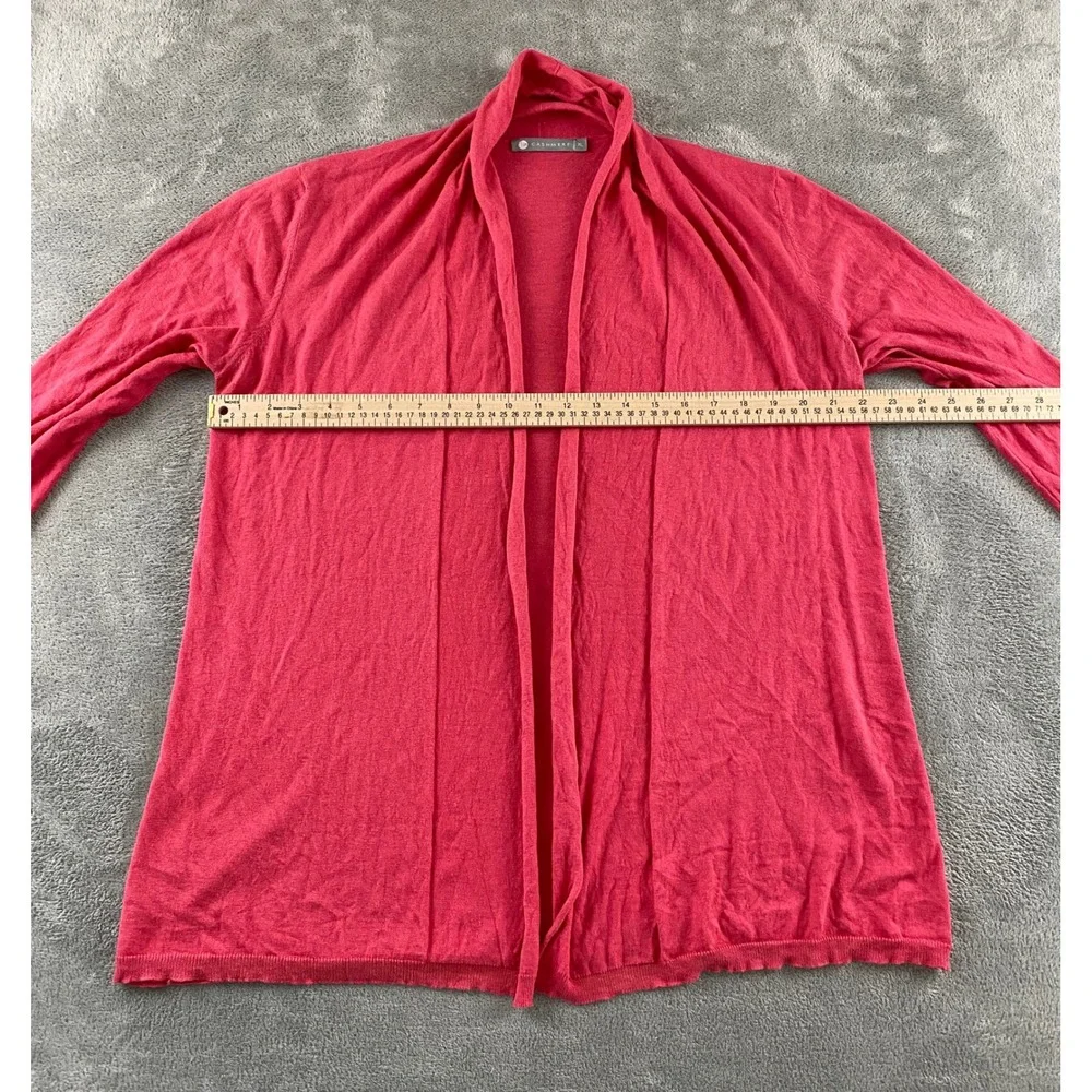 In Cashmere Womens Pink Open Front Shawl Collar Cardigan 3/4 Sleeve XL Soft Knit